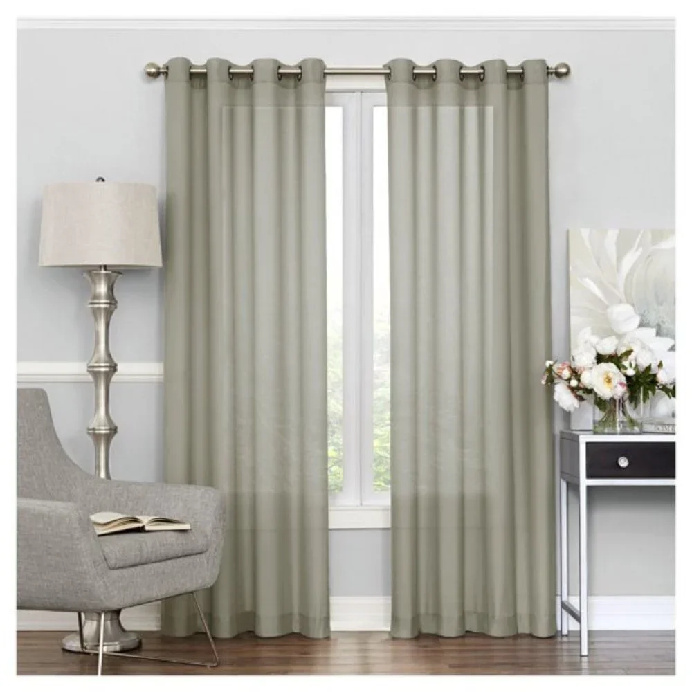 ECLIPSE Liberty Sage Green Light Filtering Sheer Curtain Panel 52 x 95 NEW NWT